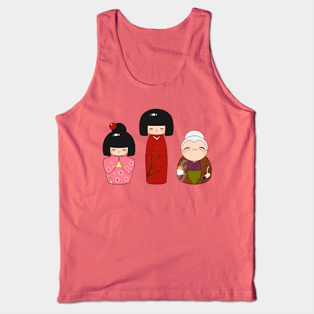 Kokeshi dolls Tank Top by Ancsi